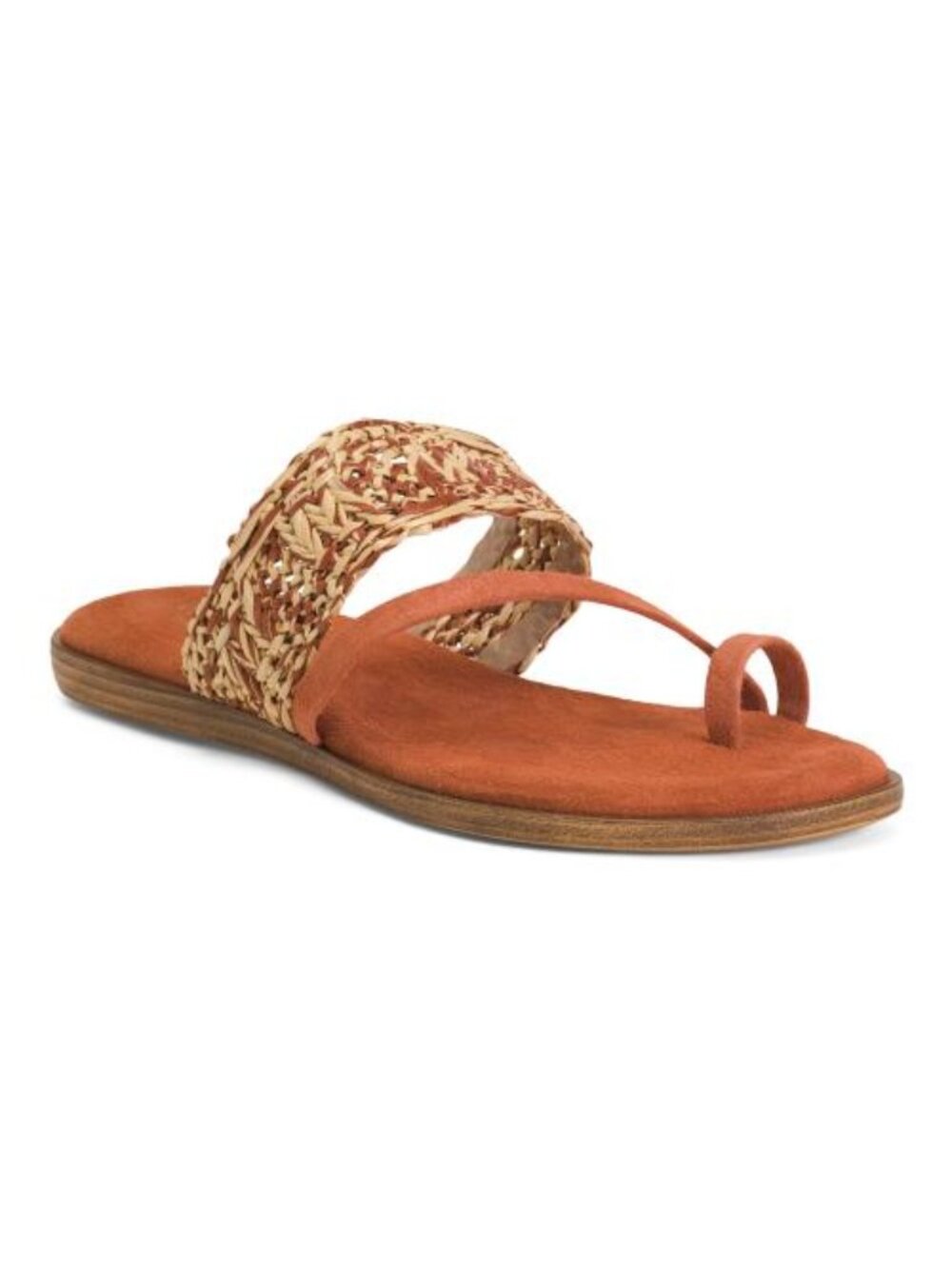 VERDE ROSMARINO Made In Italy Suede And Raffia Toe Loop Multi Band Sandals